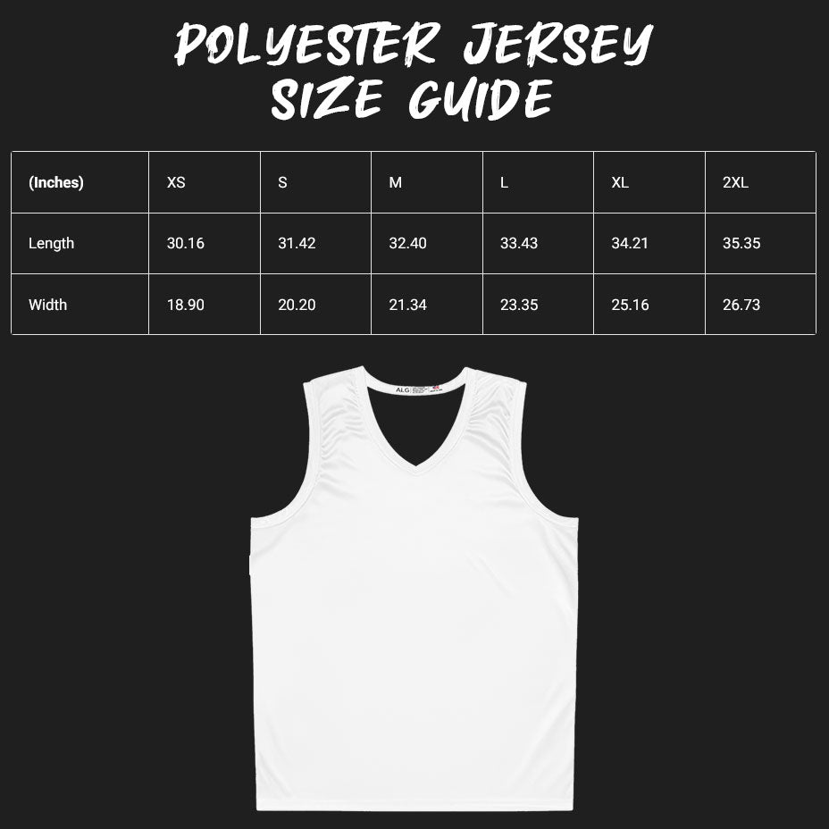 Polyester Jersey size guide.